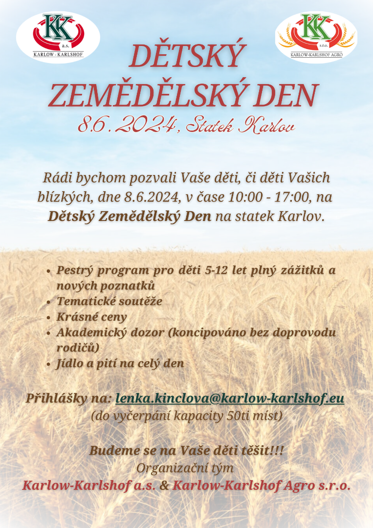 Pozvánka na Dětský zemědělský den